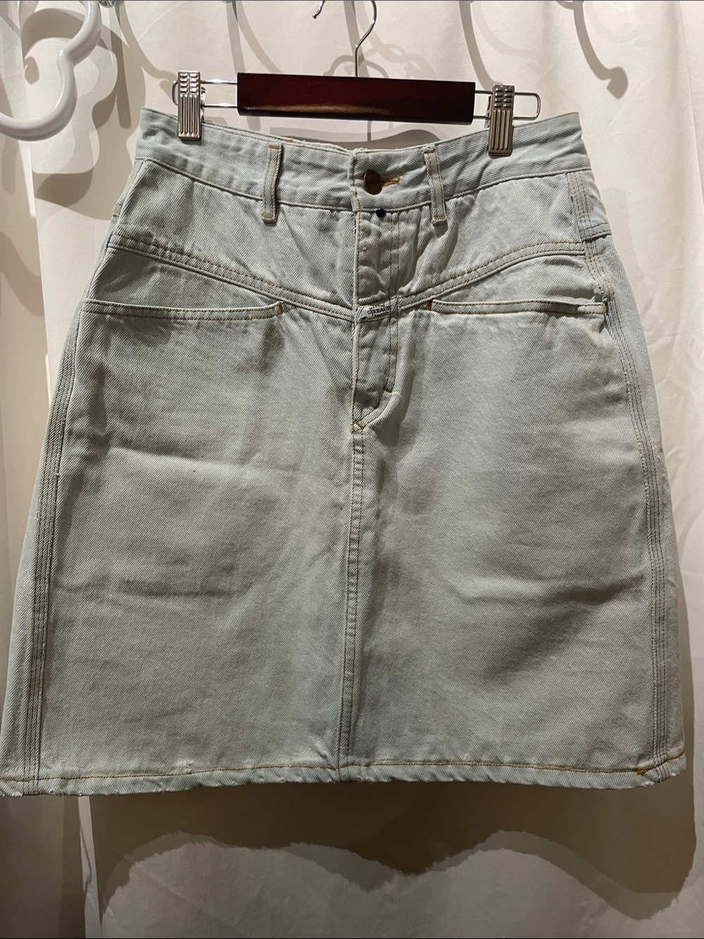 Y2K Marithe Francois Girbaud Light Blue Denim Mini Skirt